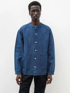 Tender477 Didcot Shirt Barley Twist Cotton Achilles Heel - Indigo