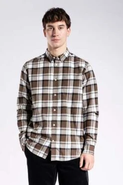 Norse ProjectsAnton Brushed Flannel - Check Taupe