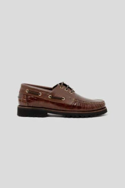 Vinny'sAztec Boat Shoe - Brown Croc