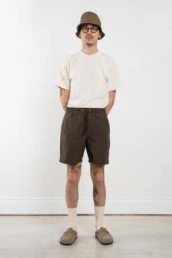 Universal WorksBeach Short Cordura - Cotton Check Brown