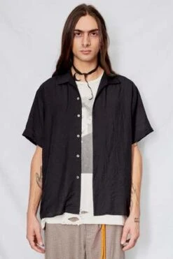 AssemblyRayon Camp Shirt - Black Stripe