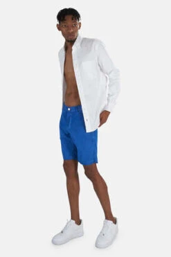 Massimo AlbaVelvet Bermuda Short - Blue