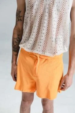 CMMN SWDNCotton Terry Drawstring Board Shorts - Mandarin