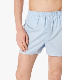 SunspelCotton Poplin Boxer Short - Light Blue
