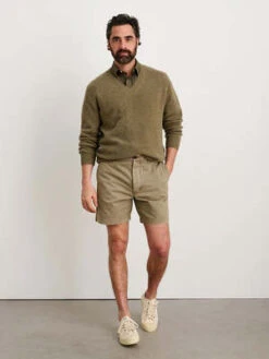 Alex MillFlat Front Vintage Wash Short - Vintage Olive