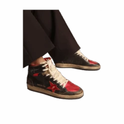 Golden GooseSky Star Shiny Upper And Spur Laminated - Black Red