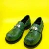 Martine RoseFaux Snake Leather Bulb Toe - Green -Patagonia Clothing Shop Green Faux Snake Leather Bulb Toe Ring Loafer 20230317003001