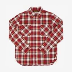 Iron HeartIHSH-334-RED Ultra Heavy Flannel Classic Check Work Shirt - Red