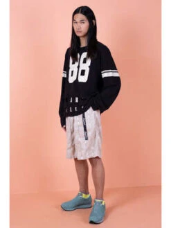 Kapital20 Jersey WINDOWPANE Long Sleeve T - Black