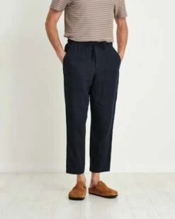 Wax LondonLinen Kurt Trouser - Navy