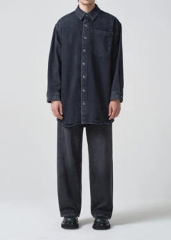 AGOLDEMENS Lucas Long Denim Shirt - Disappear
