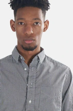 Blue&CreamMacro Check Button Down - Black -Patagonia Clothing Shop Macro Check Button Down Black White 20220811102244 3