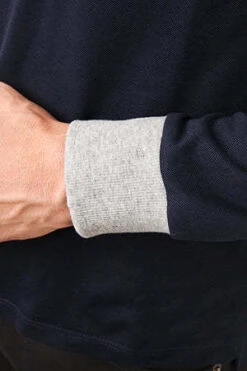 Blue&CreamMilitary Long Sleeve Pop Collar Polo - Navy -Patagonia Clothing Shop Military Long Sleeve Pop Collar Polo Navy 20220811105852 1