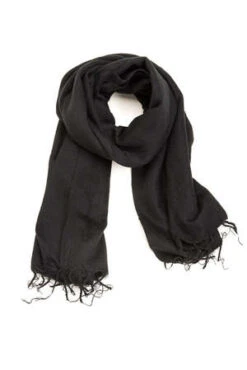 ZIG ZAGZig Zag Nepal Made Woven Scarf - Black