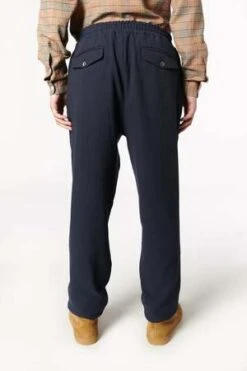 Delikatessen New Garden Trousers In A Italian Virgin Wool And Cotton Seersucker By Subalpino - Navy Blue -Patagonia Clothing Shop New Garden Trousers in a Navy Blue Italian Virgin Wool and Cotton Seersucker by Subalpino 20230118185208