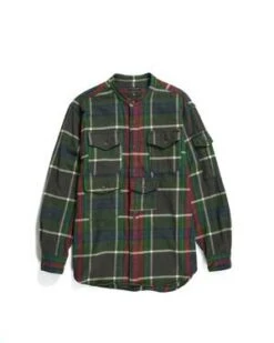 Engineered GarmentsCotton Heavy Twill North Western Shirt - Olive Plaid
