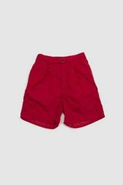 Beams PlusOne Pleat Athletic Shorts - Red