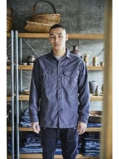OrslowUS Army Shirt - Indigo Black Stone -Patagonia Clothing Shop Orslow US Army Shirt Indigo BLACK STONE 20221001191038 1