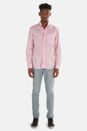 Blue&CreamPinpoint Button Down Shirt - Pink Pinpoint 7 Blue&CreamPinpoint Button Down Shirt - Pink Pinpoint - Image 5