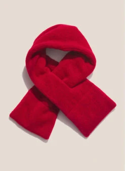 YMCRecycled Fleece Slot Scarf - Red