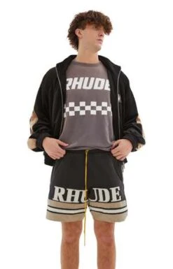 RHUDERhude Logo Short - Black/Khaki