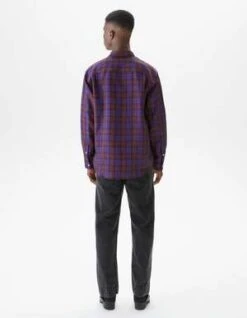 Schnayderman'sNon-Binary Linen Shirt - Purple Check