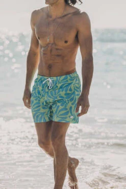 Solid And StripedSolid & Striped Classic Mens Swim Short - French Blue/Lime