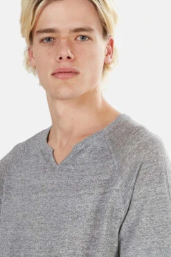 Blue&CreamSplit Neck Raglan Tee - Wolf Grey -Patagonia Clothing Shop Split Neck Raglan Wolf Grey 20220811145003