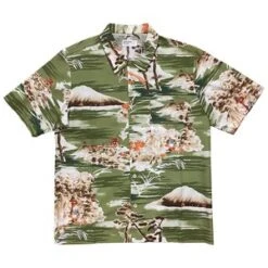 Universal WorksRoad Shirt - Green Fuji Summer Print