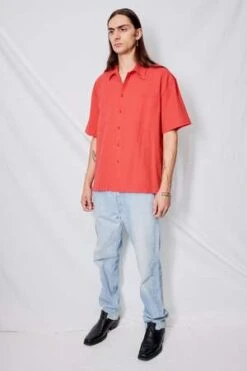 YMCMitchum Short Sleeve Shirt - Red -Patagonia Clothing Shop YMC Mitchum Short Sleeve Shirt Red 20230623203345